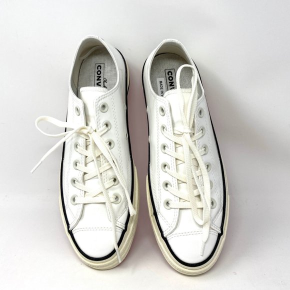Converse Womens Patent Synthetic Leather White Low Top Sneaker AUTHENTIC 162439C - Picture 5 of 12